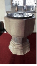 The font at St Mary’s Church, Widford