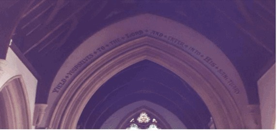 Chancel arch inscription at St Mary’s Church, Widford