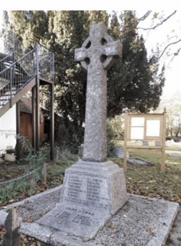 War memorial cross outside St Mary’s Church, Widford
